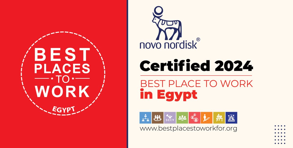 Congratulations to @novonordisk for achieving the #BestPlacestoWork in #Egypt for 2024. @novonordisk is a leading global #healthcare company, their #purpose is to drive change to #defeat #diabetes and other serious #chronic diseases. #bestemployers #employersofchoice #Egypt