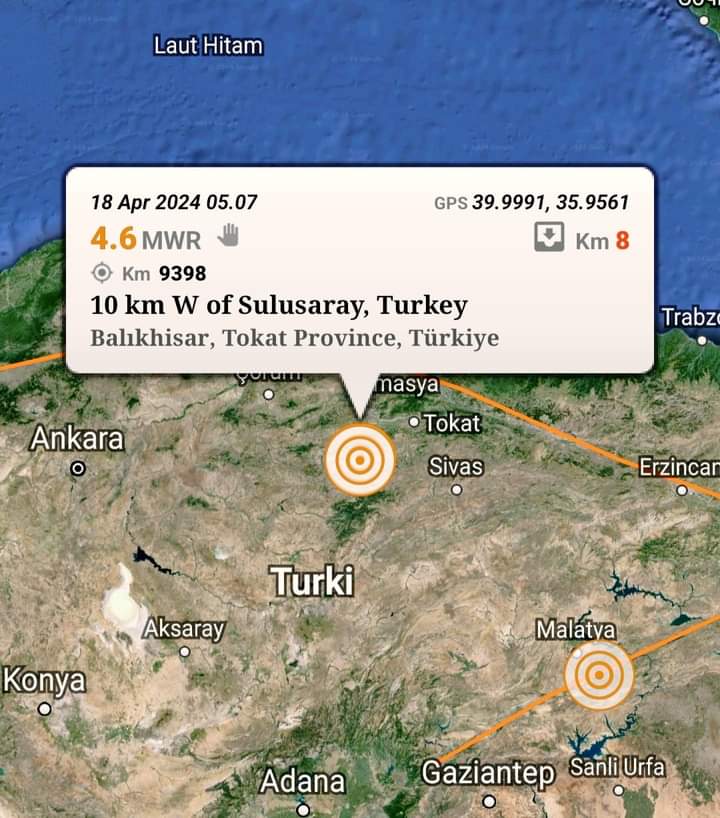 Gempa dangkal di wilayah Turkey