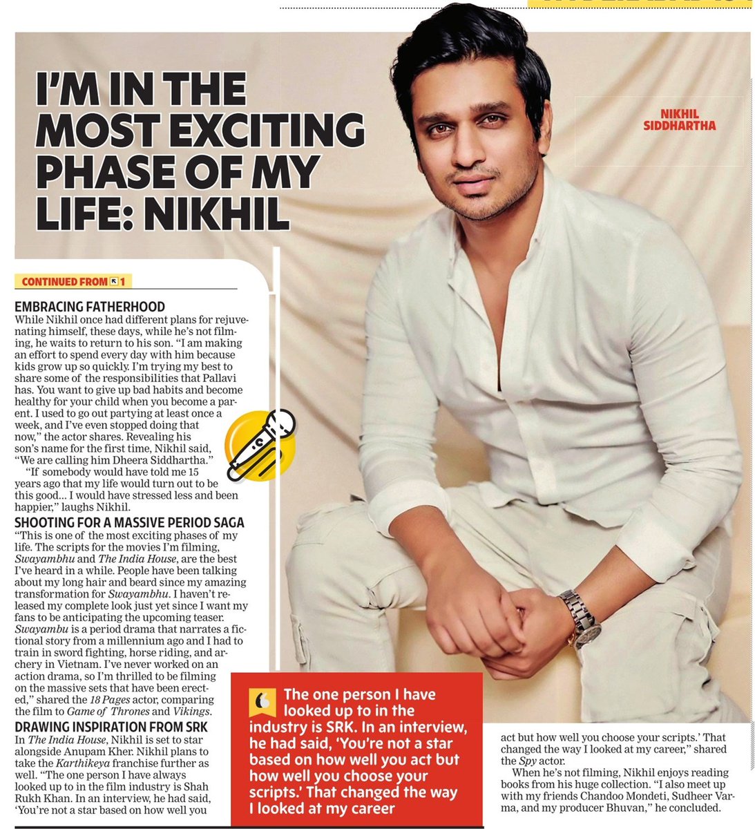 First byline in Hyderabad Times. I've always believed that good conversations lead to good stories. @actor_Nikhil #NikhilSiddhartha #TimesofIndia #FeaturesJournalist #Tollywood