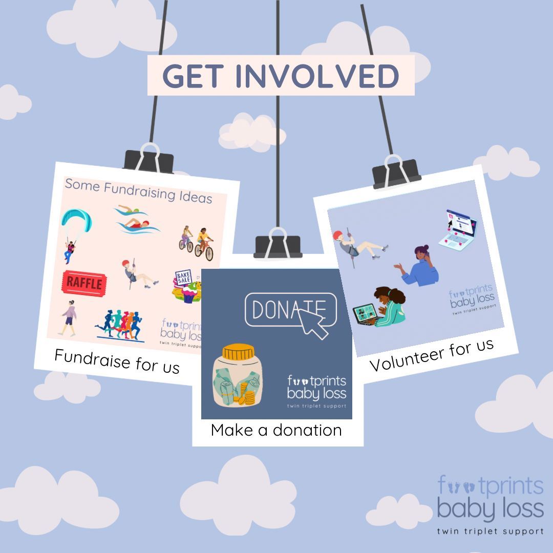 You can support us at Footprints in many different ways. Look at our website to find out more. 
buff.ly/48kHXee

We truly appreciate any support that you can offer.

#PregnancyLoss #BabyLoss #twinloss #tripletloss #multiplebirthloss #youarenotalone
#footprintsbabyloss