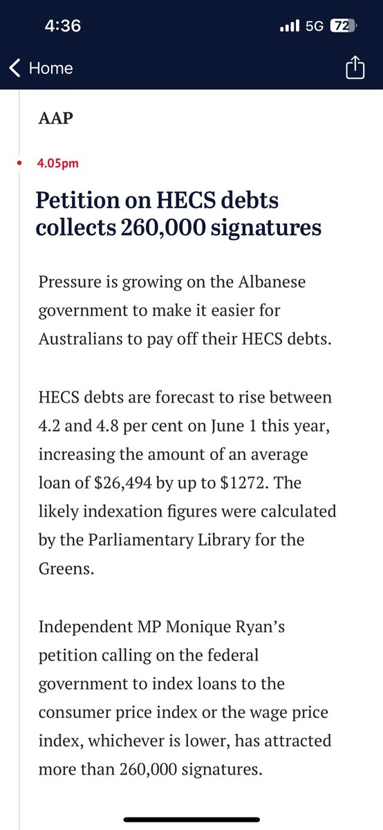 Great to see the government move on HECS. Thank you to everyone who signed my petition - now one of the largest in Australian political history. You acted, and it really does look like the government is going to listen.