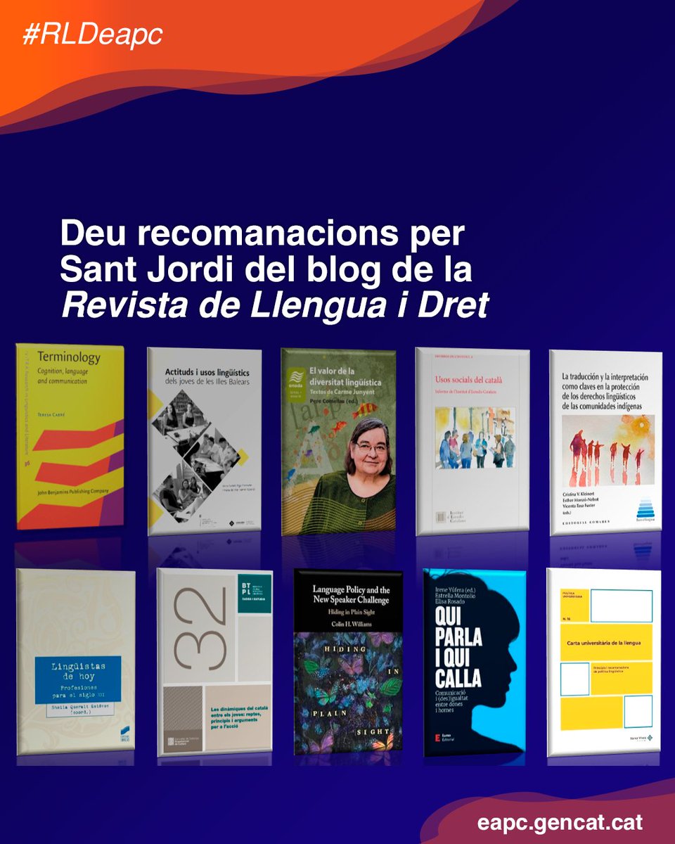 🐲 Torna #SantJordi 🌹 i el blog #RLDeapc té un bon grapat de lectures per recomanar-vos que aborden temes com la situació del #català, els nous parlants de #LlengüesMinoritzades o els #DretsLingüístics de les comunitats indígenes. Bon #SantJordi2024!📕gen.cat/4406QeF