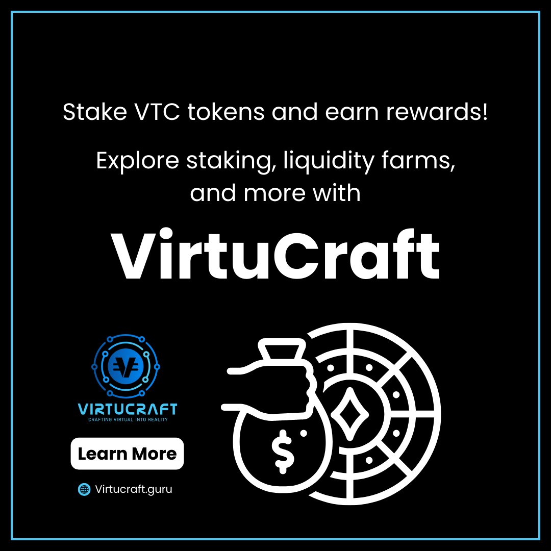 Stake VTC tokens and earn rewards!

Dive into staking, liquidity farms, and more at virtucraft.guru.

#StakeAndEarn #VTC