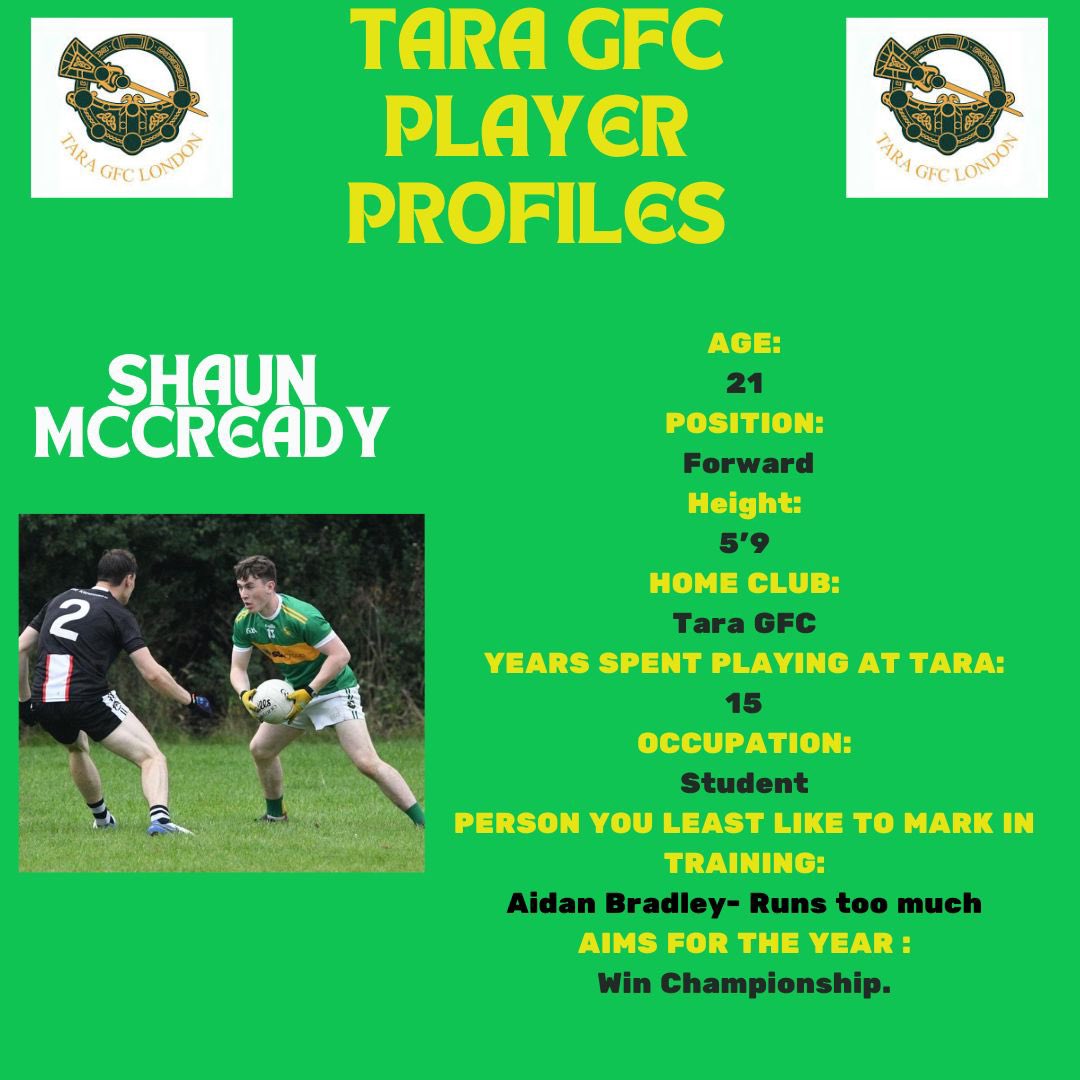 Meet The Tara Mens 2024 Team 💚💛 The next players we would like to introduce are: Kieran Harte Aidan Bradley Terry Gallagher Shaun McCready