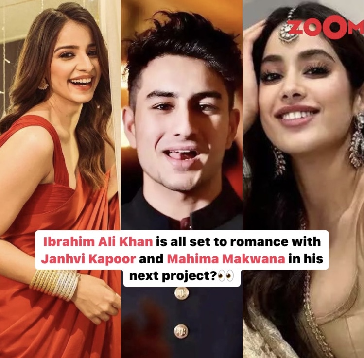 ZoomTV's tweet image. According to a source, #JanhviKapoor and #IbrahimAliKhan have collaborated on a project together which will feature a love triangle including Mahima Makwana for the 3rd role.

#bollywoodmovie #saifalikhan #newbollywpodmovie #trio #lovettriangle #janhvi #ibrahim