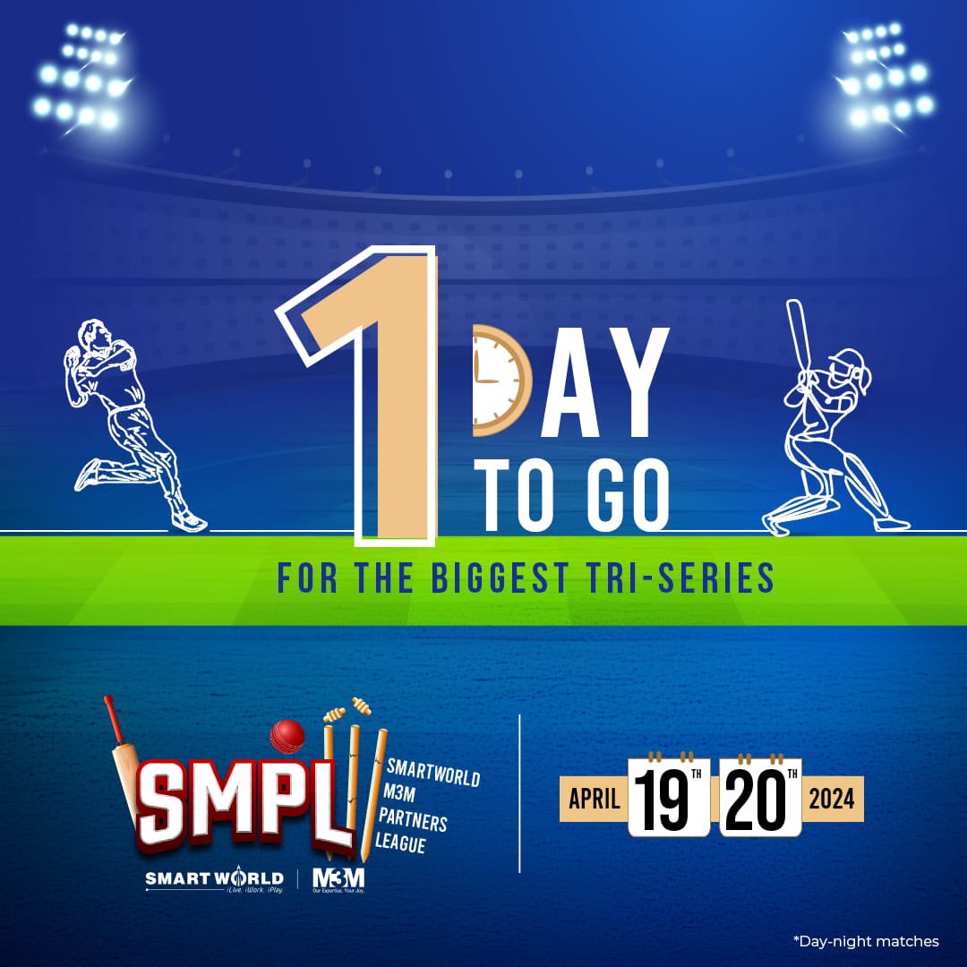 Get ready for an electrifying cricket extravaganza at the SMPL Cricket Tri-Series! Witness teams from M3M, Smartworld Developers Pvt. Ltd., and our esteemed Channel partners showcase their cricket skills and enthusiasm. Brace yourselves for an adrenaline-pumping experience with