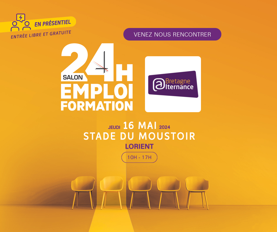 📣Les 24 Heures pour l'Emploi et la Formation reviennent à Lorient‼
 👉Le 16 mai 2024 au Stade du Moustoir de 10h à 17h sans interruption
Plus de 35 entreprises et organismes de formation seront présents pour vous rencontrer.
24h-emploi-formation.com/lorient-2024#/