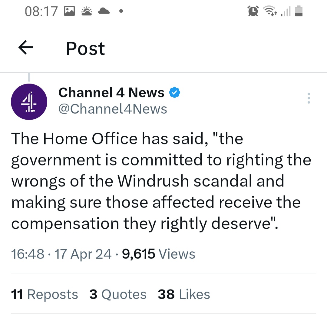 When they say 'Righting the wrongs ' just know they have no intention of compensating any of you while your alive #Facts 
#Windrushscandal #PostOfficeScandal #NojusticeNopeace