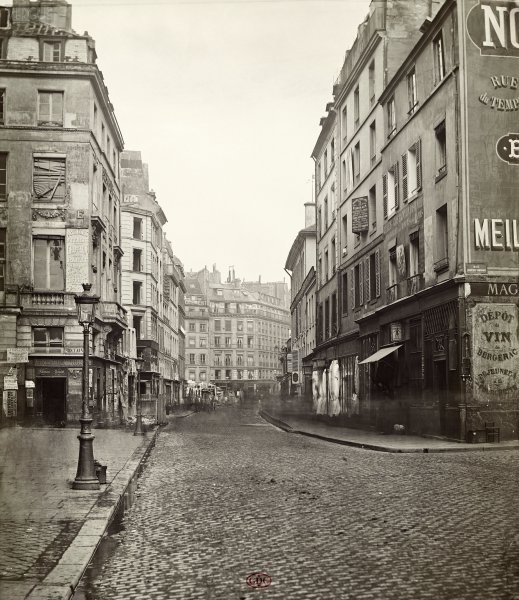 Charles Marville. Rue du Temple, de la rue Dupetit Thouars c.1866. Paris 3e