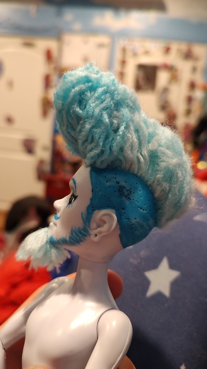 I needlefelted together a hairstyle  cuz how else was I gonna do it