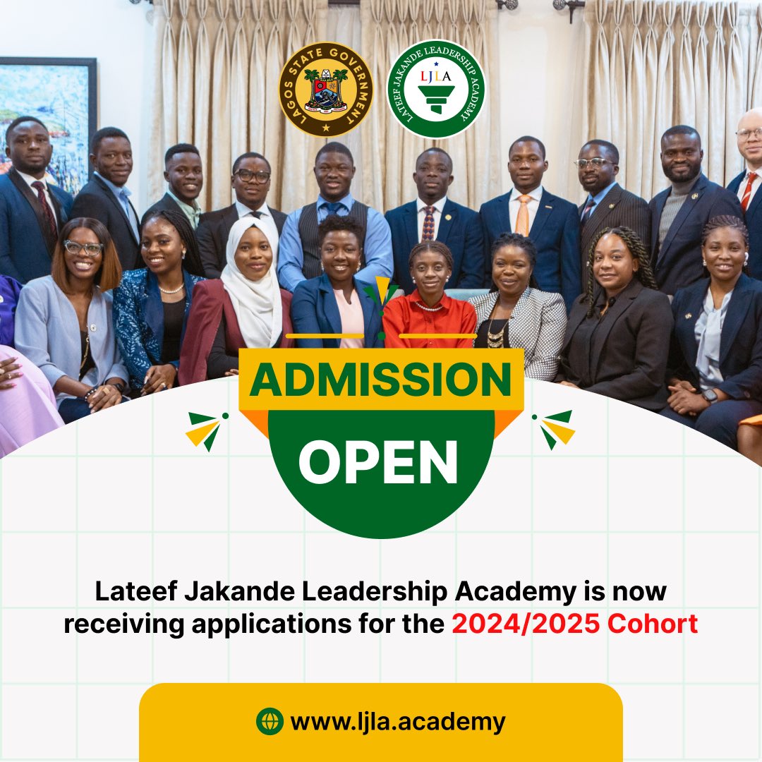 We are currently receiving applications for the Lateef Jakande Leadership Academy 2024/2025 cohort!!!

What are you waiting for? Take the first step toward your leadership journey today!

Don't miss out on this incredible opportunity! 

Apply Now at ljla.academy