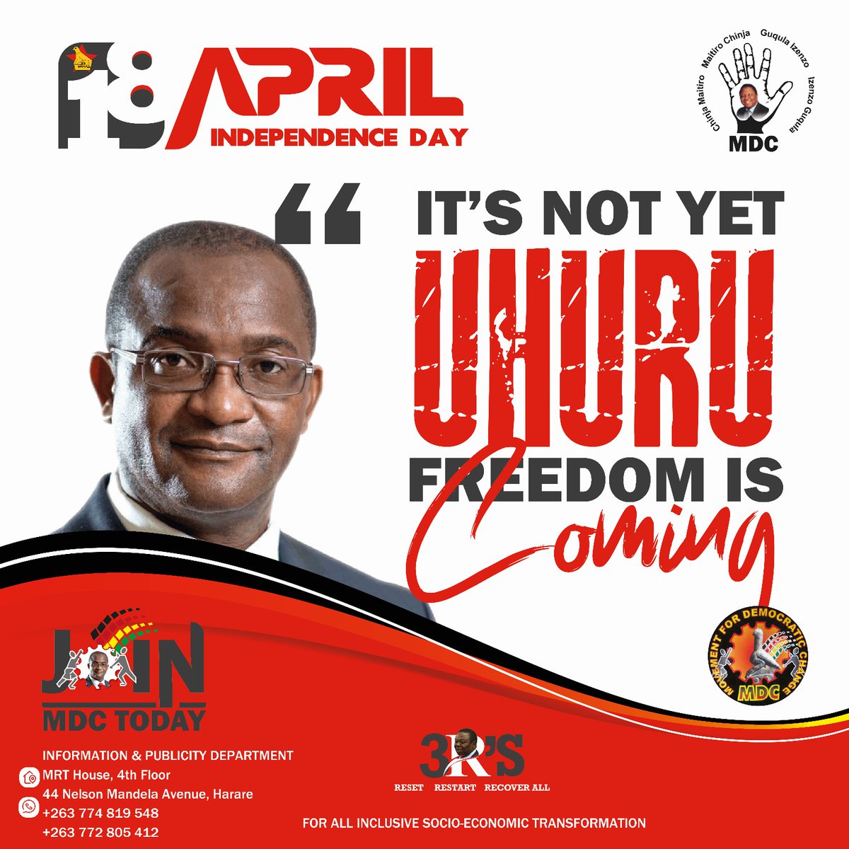 'It's not yet Uhuru, freedom is coming '- @DMwonzora April, 2024