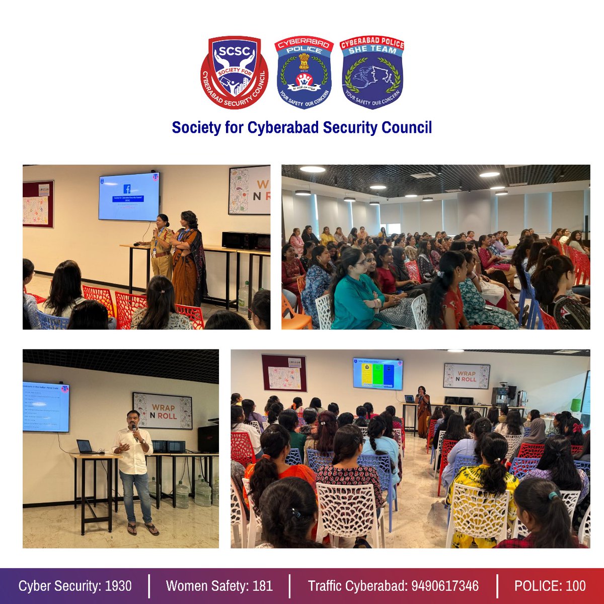 Safety Session was organized @𝐍𝐞𝐰𝐌𝐚𝐫𝐤. More than 150 female employees were empowered with information on women's safety, safety tips, emergency helpline nos, and self-defense techniques. Thanking @𝐌𝐚𝐥𝐚𝐭𝐡𝐢 𝐌𝐚𝐫𝐫𝐢𝐬𝐞𝐭𝐭𝐲 @𝐀𝐂𝐏 𝐏𝐫𝐚𝐬𝐚𝐧𝐧𝐚 𝐊𝐮𝐦𝐚𝐫