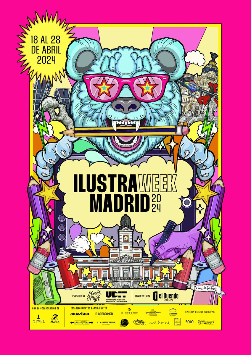 #ILUSTRAWEEKMADRID
Del 18 al 28 de abril.
<a href="/Elduenderevista/">Revista El Duende</a>
#ilustracion #Madrid
revistaelduende.com/ruta/ilustrawe…