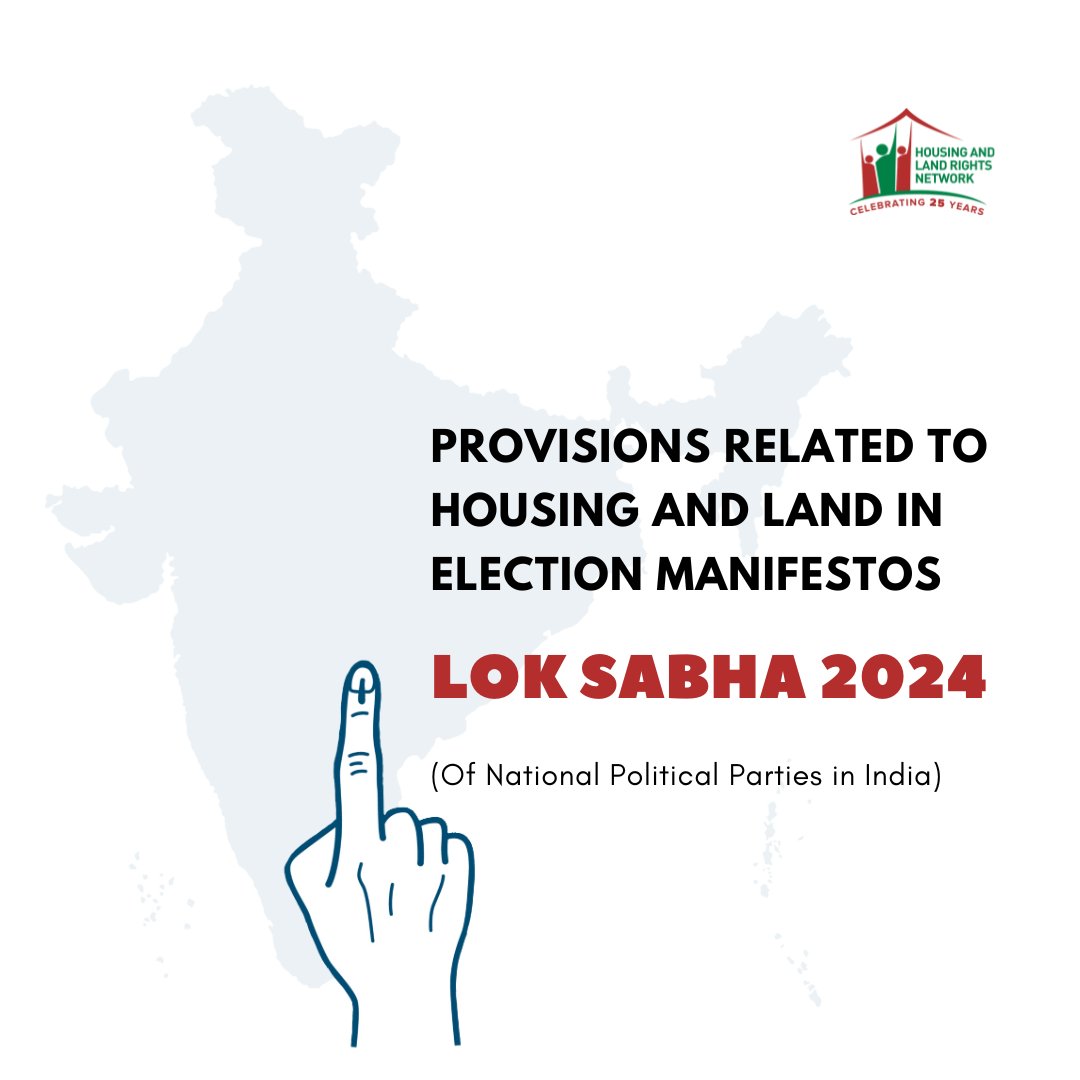 As India approaches its 18th General Elections, see a compilation of proposals related to housing and land from the manifestos of major national parties. #LokSabhaElection2024 #Elections2024 hlrn.org.in/documents/Elec…