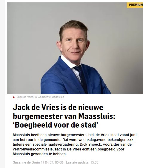 DaanHvanderVorm's tweet photo. Ongelofelijk dat zo’n #JackdeVries benoemd wordt.. @CDA is volkomen irrelevant geworden in NL en het blazoen van dit heerschap is niet echt fris meer.. Proficiat burgers van #Maassluis met uw aankoop 🤦 https://t.co/EfY3QgJ4BU