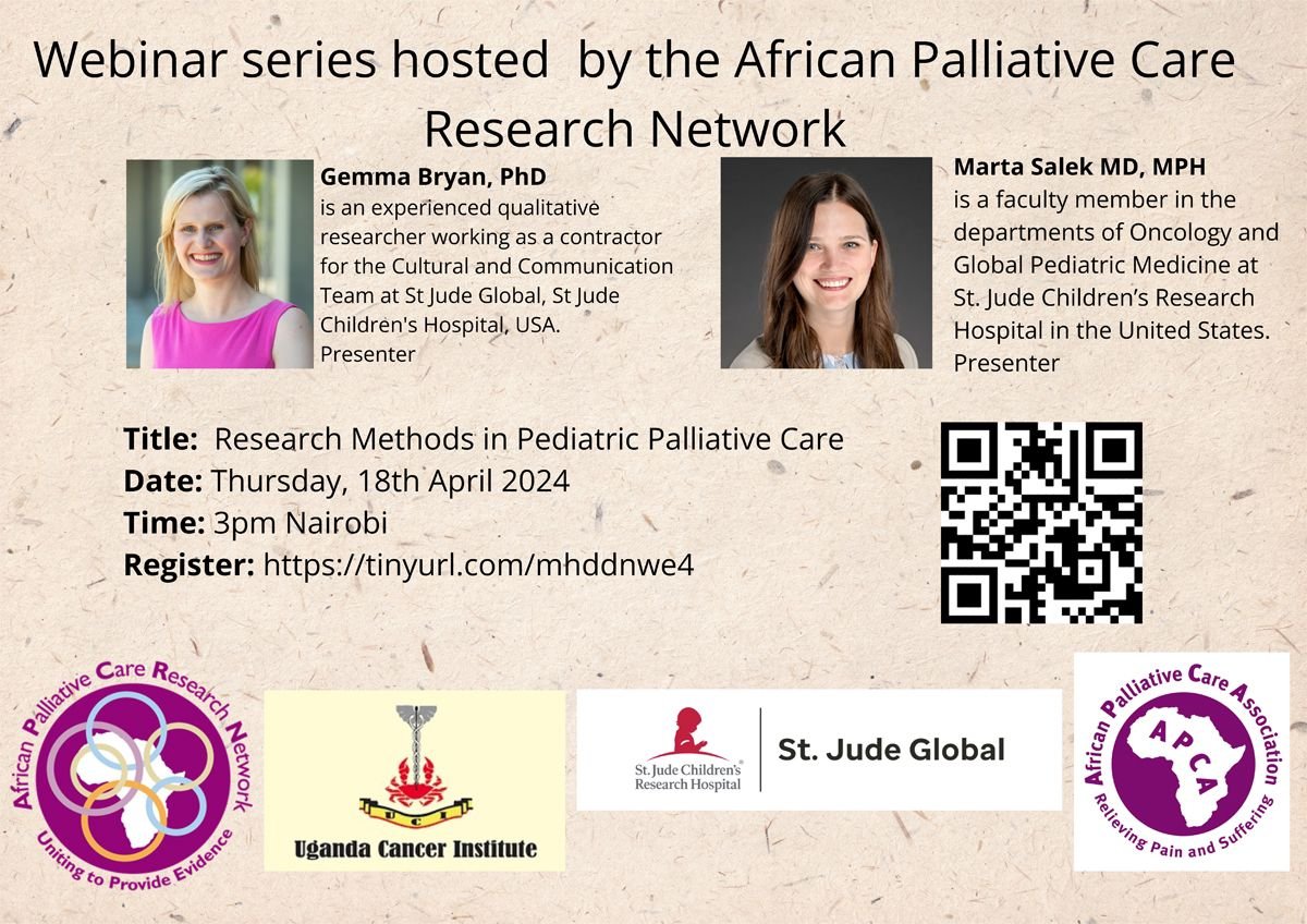 Training in Paediatric #PalliativeCare Research! Register: tinyurl.com/mhddnwe4 @muhimbiliuniver @NIMR_Tanzania @KUHeS_mw @UZCHSRSC @TrevorChivan @ZHDAofficial @MSAMU_Moi @KenyaMedics_KMA @MSAKE_Kenya @fnoluga @UHASGhana @ugmsa_ @univers1057fm @AHOPlatform @drgemmabryan @uicc