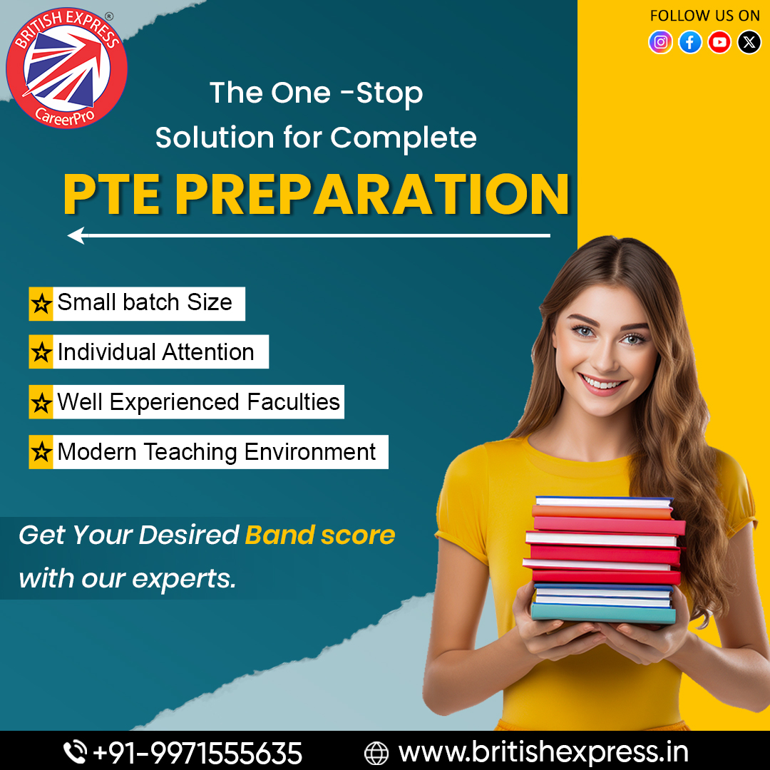 🎓🌟 Ready to ace your PTE exam? Look no further! At The One-Stop Solution for Complete PTE Preparation, we've got you covered.🚀💯

🌐Website: bit.ly/3kkoWoL
📞Phone: +91-9971555635
.
.
.
#pte #pteexam #ptespeaking #pteresult #pteexampreparation #spokenenglishclass