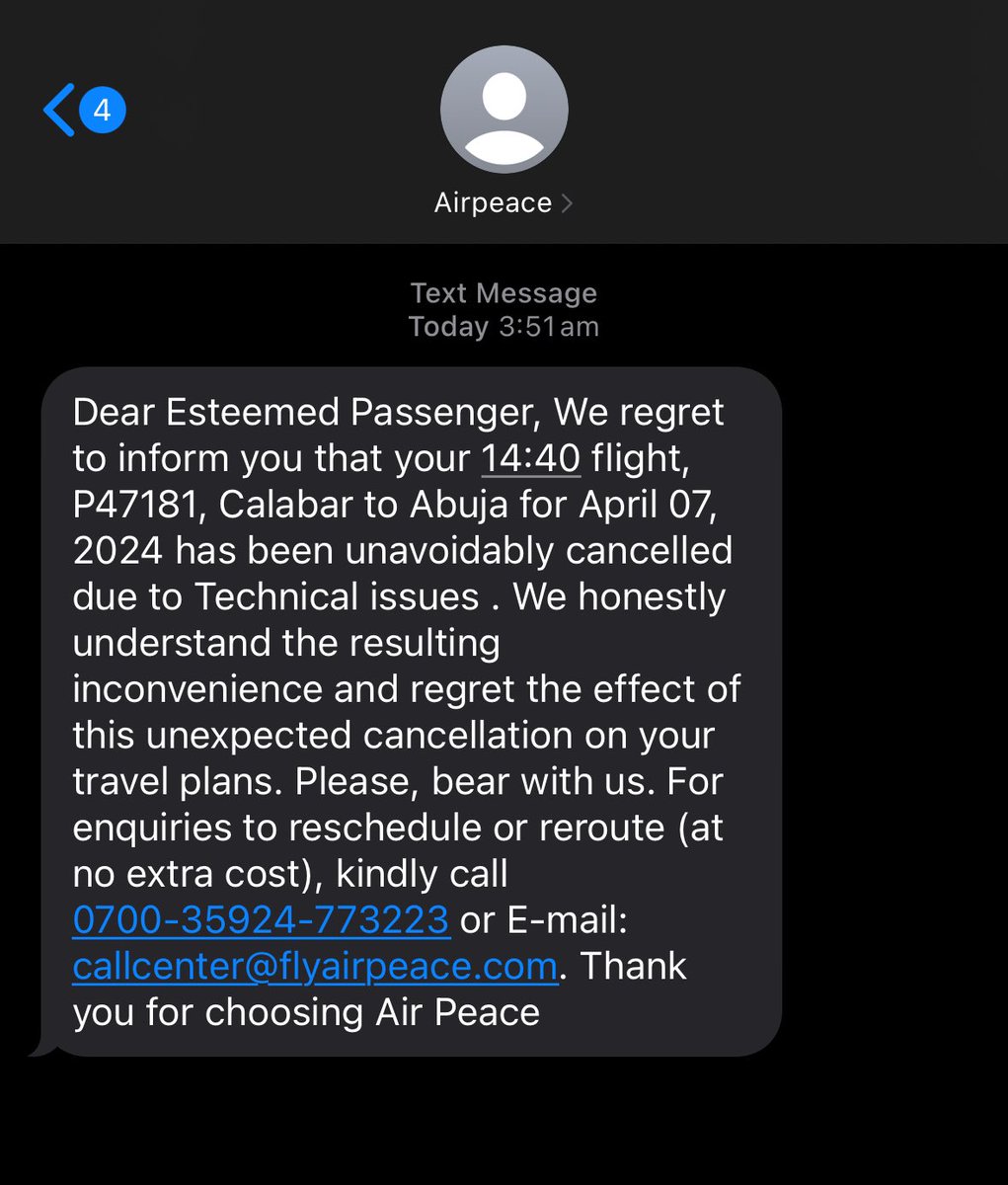 On the 7th of April @flyairpeace cancelled my flight to Abuja. I had to drive 4 hours to another state, then pay 200k to fly Ibom Air because I had to get to Abuja that same day (my flight out of Nigeria was the next morning).