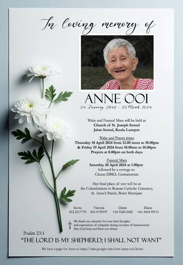 Today, we paid our respects to the late Anne Ooi, fondly known as Aunty Bersih, at the Church of St. Joseph, Sentul. Though she has left us, her unwavering spirit lives on in our hearts and her legacy shall be an inspiration to the future generations. Rest in Power 💛 🕊️  For…