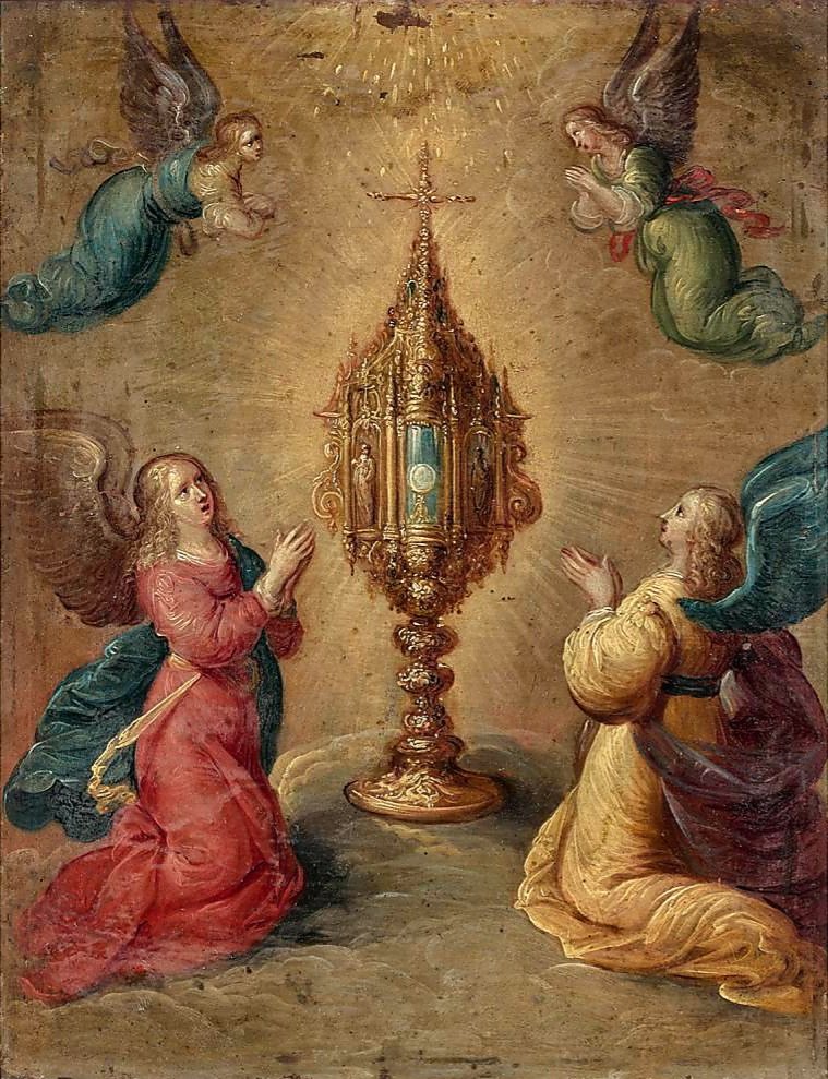 Studio of Frans Francken II, Angels Adoring the Eucharist
Flemish, c.1615-1630