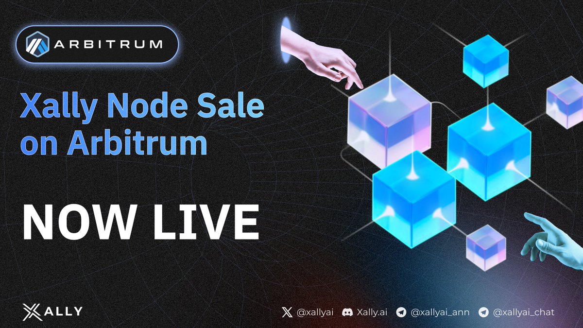 🚀 Launch Alert! $Xally Node Sale is live on @Arbitrum  ! 🚀

Join the revolution in #decentralized #AI by participating in our Node Sale! This is your golden opportunity to secure a node, earn rewards, and be a pioneer in the AI blockchain space. 🌐✨ Node sale on @Solana will