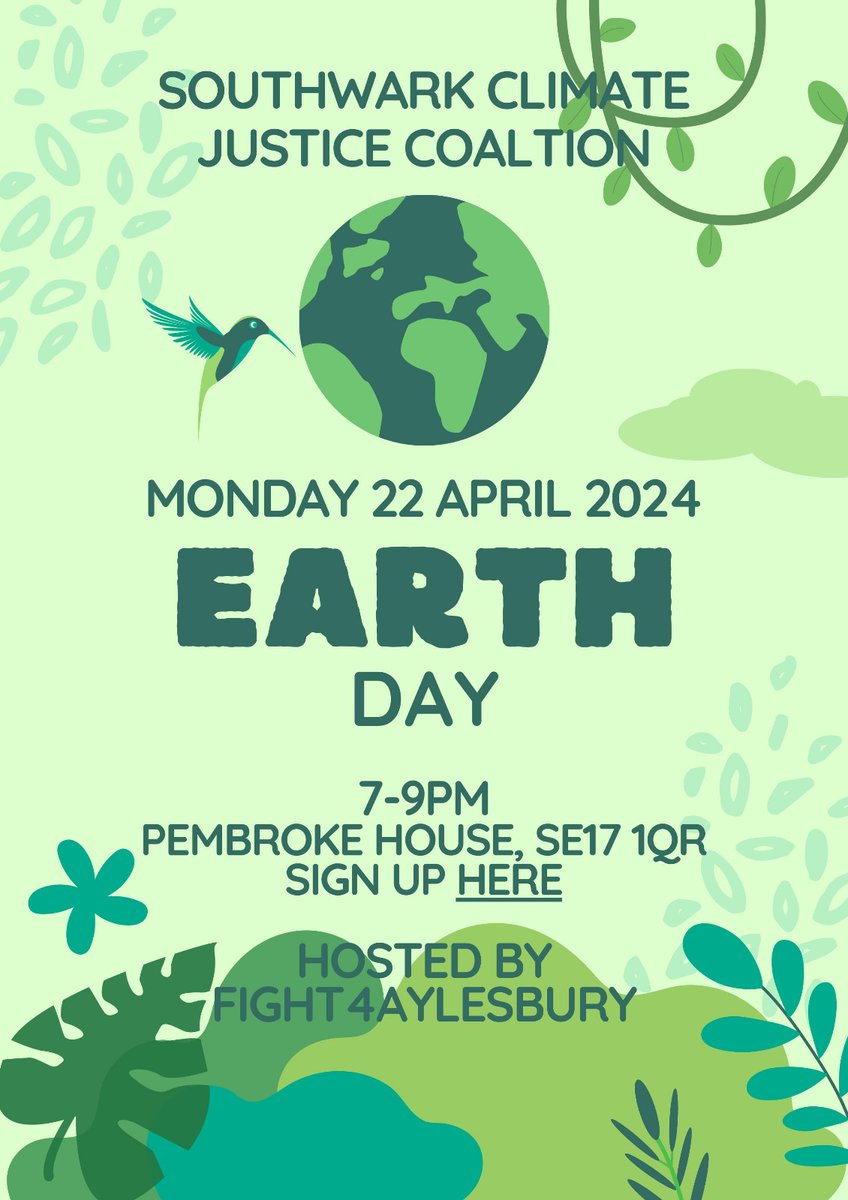 🌎 Celebrate Earth Day with us! We are hosting an event with Southwark  Climate Justice Coalition, with workshops, talks, tea n cake. We will talk about how the climate emergency and the housing crisis are connected and how retrofit can help. 

Speakers include... ⬇️