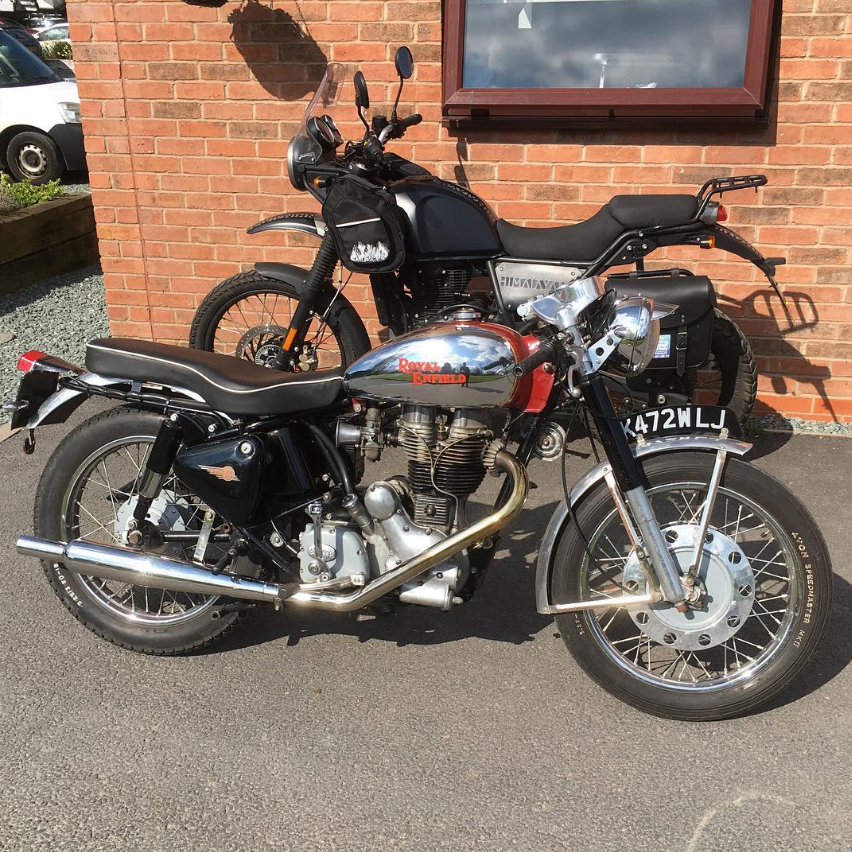 Bullet and Himalayan customers visiting Hitchcocks motorcycles. #RoyalEnfield #motorcycle #motorbike #interceptor #meteor #bullet #himalayan #continentalGT #classic350 #madeinengland #madeinindia #india #constellation #clipper #hunter #Solihull #ChadwickEnd