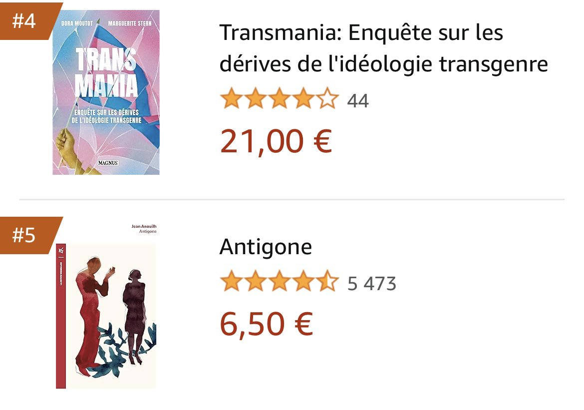 L’effet Barbra Streisand… La censure du livre par les équipes d’Anne Hidalgo et @JCDecaux_France fait exploser les ventes de #Transmania sur Amazon 63ème avant la censure 18ème hier soir 4ème ce matin… 😁