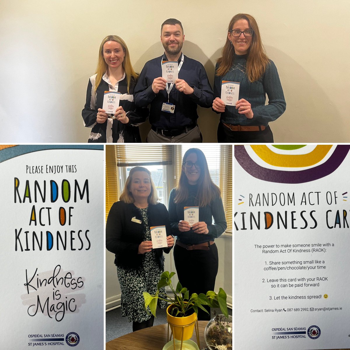 Spreading some contagious kindness again with Random Act of Kindness (RAOK) cards <a href="/stjamesdublin/">St James's Hospital</a>. Sometimes it’s the little things in life that lift you up. Thanks so much to <a href="/SJHDoN/">Sharon Slattery DoN</a>, <a href="/PatrickD83/">Patrick Doyle</a>, <a href="/BSomers22/">Bernadette Somers D</a> and Caoimhe Nic Allabroin for your collaboration on this idea. #RAOKSJH