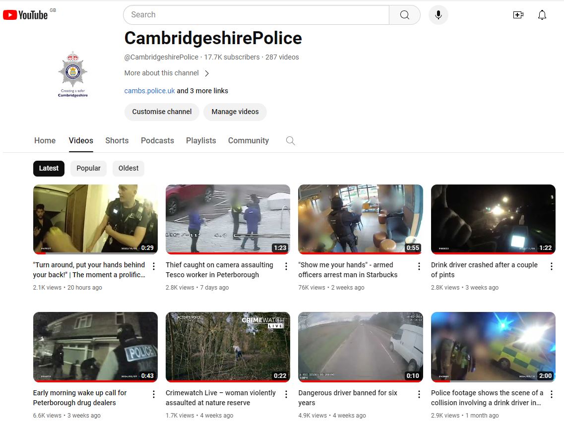 Did you know we now have more than 17,500 @YouTube followers? 👀 🎥 From bodyworn footage to arrests, police chases, work by our @BCHPoliceDogs, there's plenty of exclusive content. You can watch all of our videos on our YouTube page here: orlo.uk/YouTube_E91kG #SaferCambs