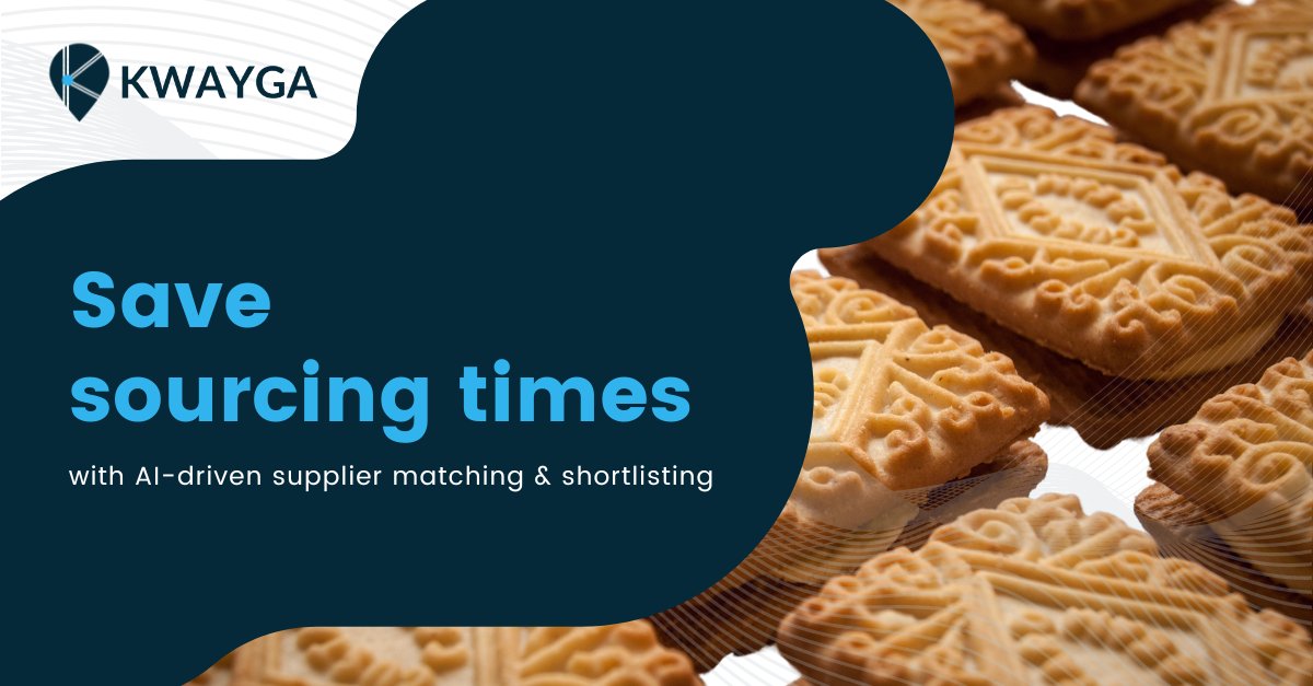 A reduction in manufacturing options caused difficulties for #supermarket sourcing teams. Not for buyers using Kwayga! Our #AI technology reduces #sourcing time by 12 weeks. Need a new supplier of biscuits or any other food product quickly? Book a demo today 🚀🚀