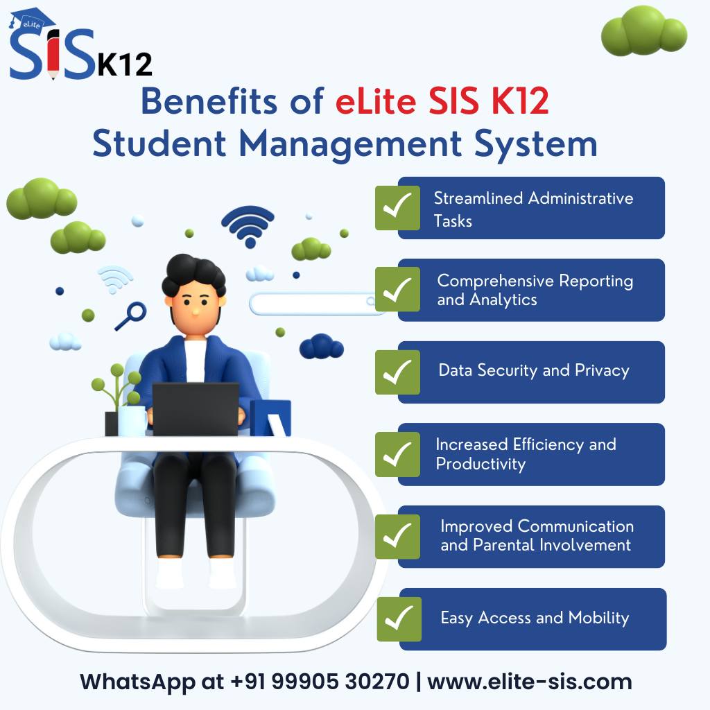 Benefits of eLite SIS K12 Student Management System...

Contact us for more details: +91 - 99905 30270

#education #learning #connexrm #eupp #edtech #edsocial #educationloan #education #digitaltransformation #erp #collegemanagement #tech #schoolsoftware #erpsystem #schoolapp