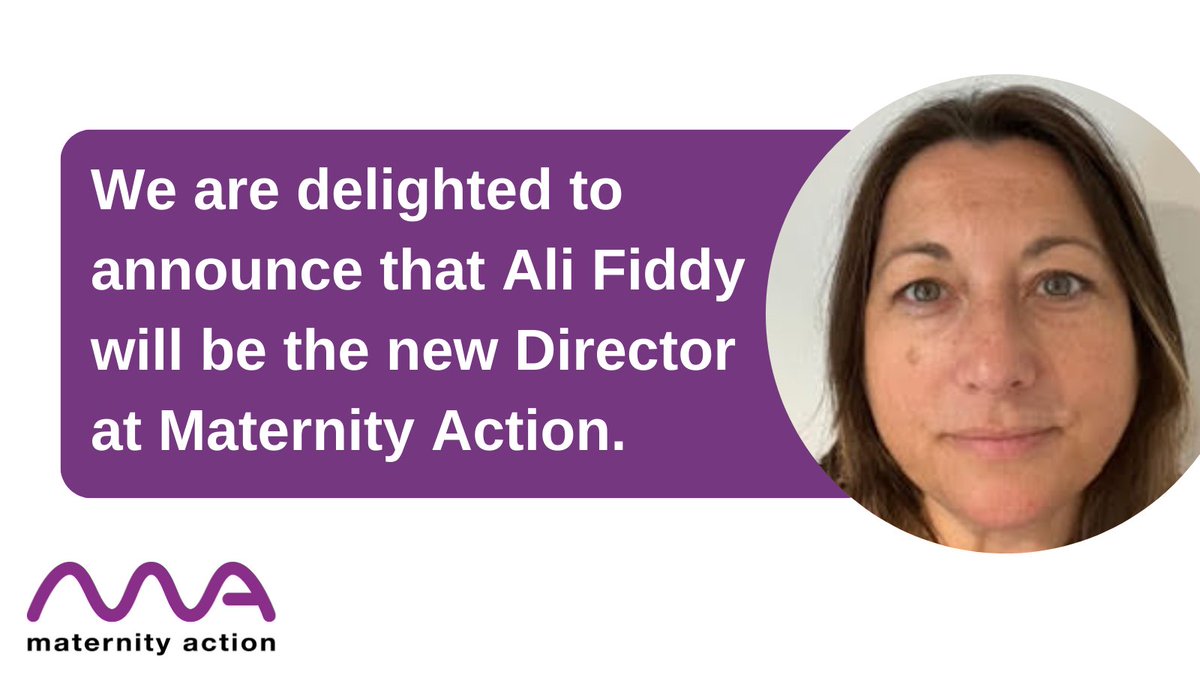 MaternityAction's tweet photo. 1/2. We're delighted to announce that @AliFiddy will be joining @MaternityAction at the end of May as our new Director.

Ali brings a wealth of experience from senior roles in the advice sector, most recently as Chief Executive of @IPSEAcharity. https://t.co/6Ed0wpROvN
