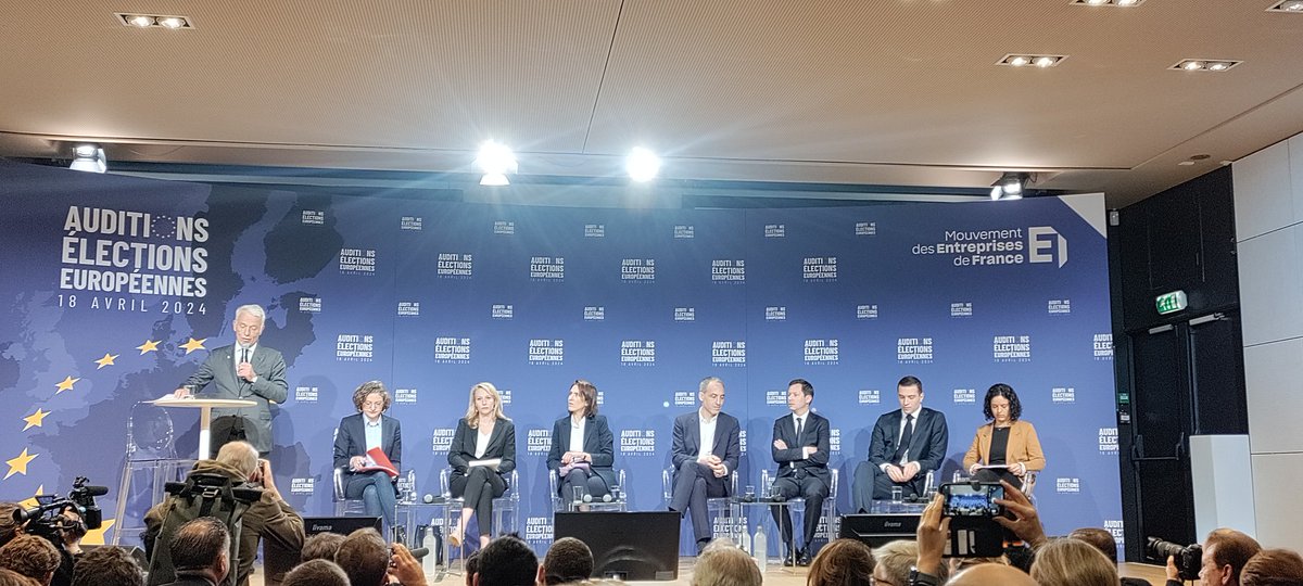 L'@AFNUM_FRANCE est présente ce matin à l'audition des têtes de listes aux élections européennes, organisée par le @medef. ➡️ #Industrie, #économie, #environnement, #numérique... de nombreux sujets évoqués pour la prochaine législature européenne 🇪🇺