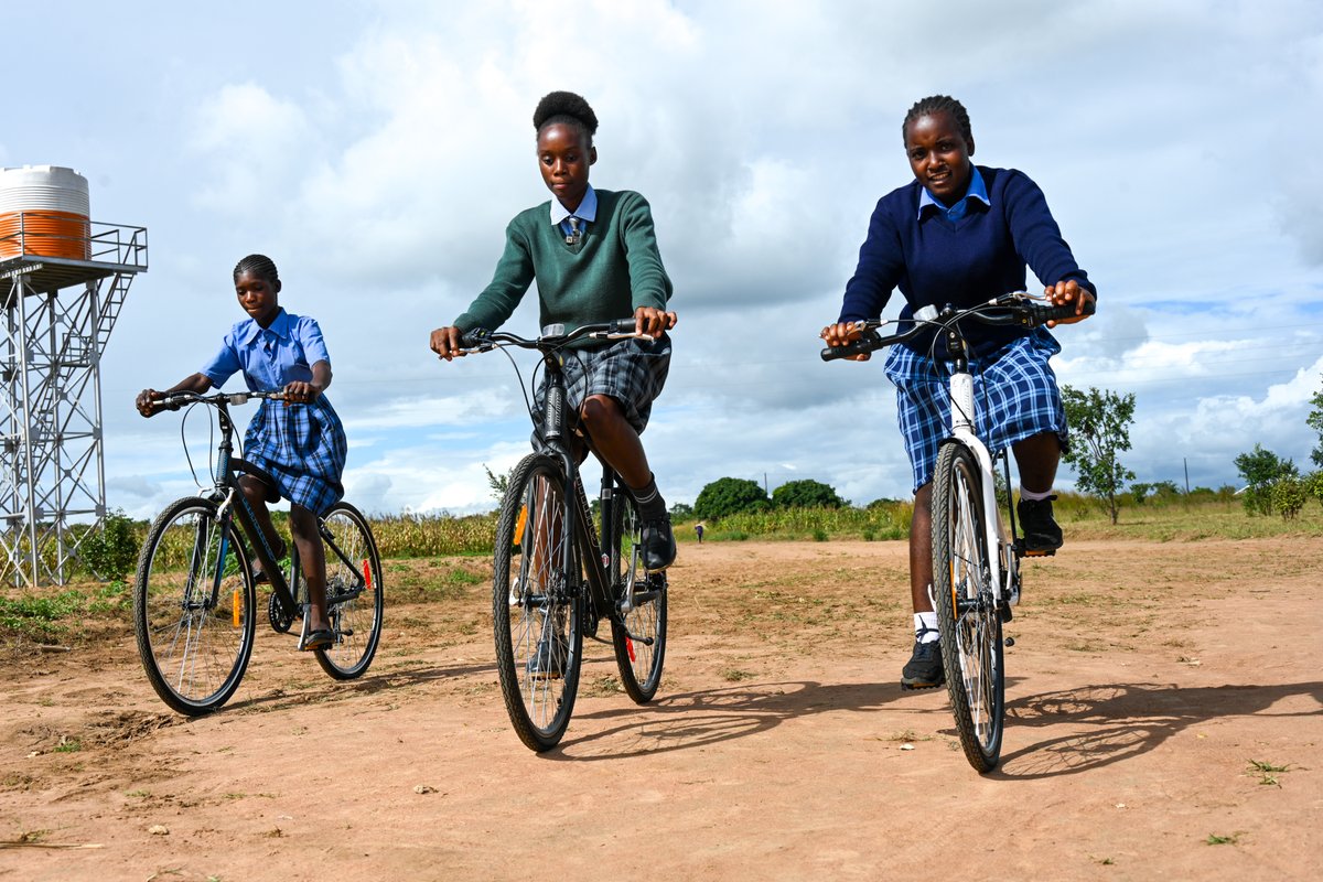 Through the #StrongGirlsStrongZambia, @worldvisionzamo has donated 20 bicycles & 130 Learner packs to girls in Isoka district. These will help to reduce travel time for #girls attending school and empower them to carry their books with ease. #Partnerships