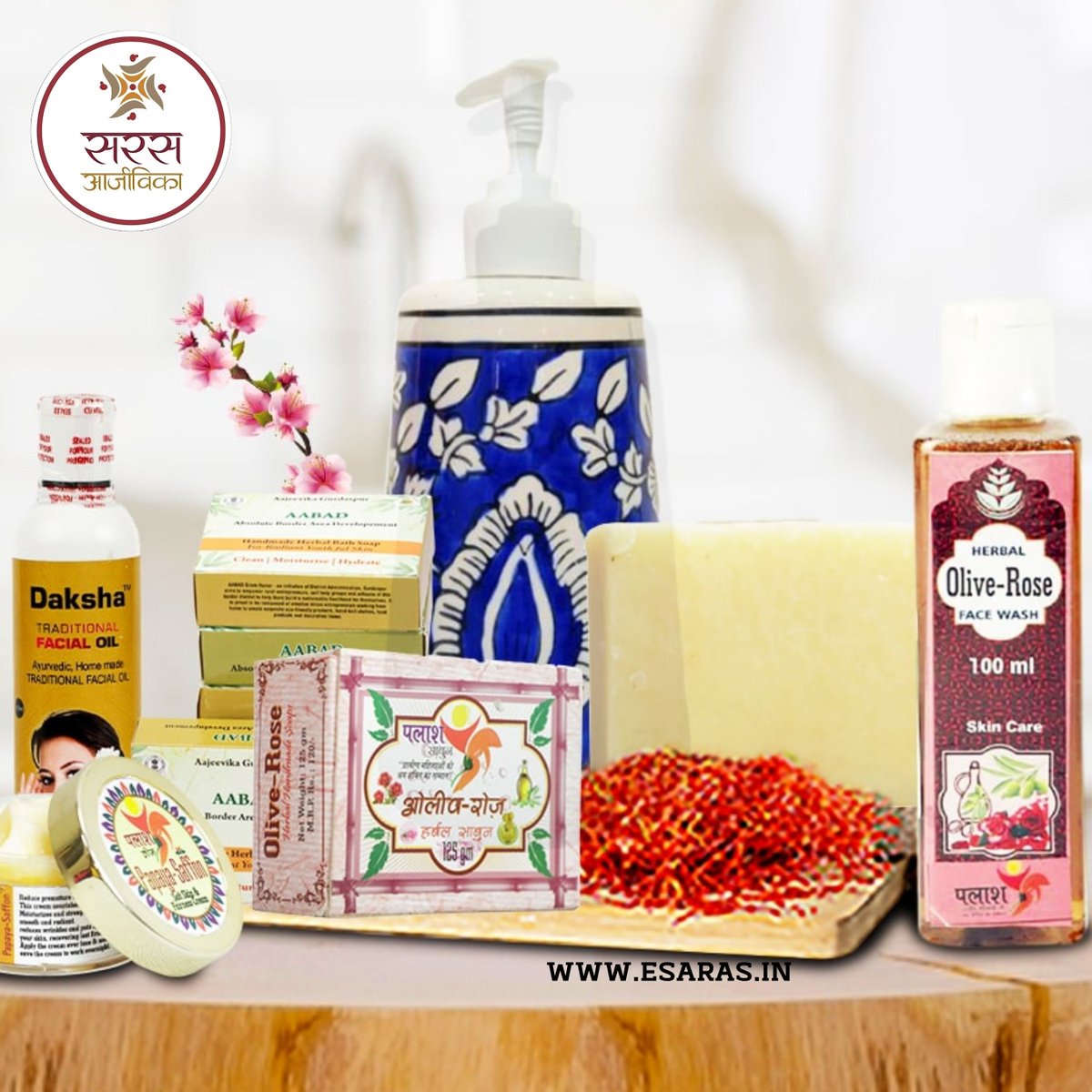 "Discover the beauty of handcrafted personal care products made by rural women. Support their empowerment and indulge in nature's goodness. 
Buy Online: esaras.in
WhatsApp: +91-9289909002
#EmpowerWomen #NaturalBeauty #supportlocal