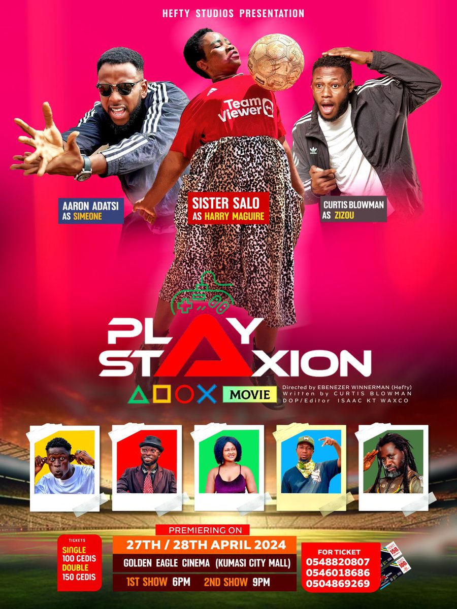 goldeneaglegh's tweet photo. The much anticipated movie, "PLAY STAXION" is here. Grab your tickets for the best moment by calling or whatsapping 0256789919. @aaronadatsi1 @BlowmanCurtis
#PlayStation #GoldenEagleCinemas #HeftyStudios #SisterSalo https://t.co/H1JNBUh2DB