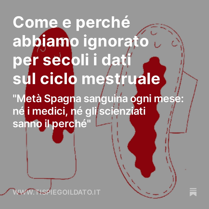 Dati che abbiamo ignorato, che continuiamo a ignorare. Eppure riguardano 1800 milioni di persone.

"Le mestruazioni sono le newsletter che il nostro corpo ci manda sul nostro stato di salute".

Un pezzo di <a href="/robertacava_/">Robertacava_</a> da non perdere:

tispiegoildato.it/p/come-e-perch…