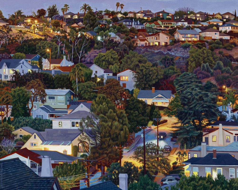 Cityscapes by Los Angeles-based oil painter Seth Armstrong (born 1983)