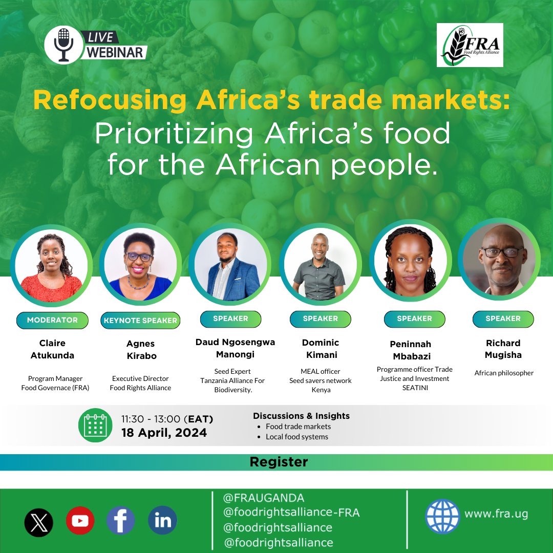 Join us at the 10th Africa Forum for Sustainable Development to discuss rethinking Africa's food markets for SDG 2. Prioritizing indigenous foods can accelerate progress towards the Africa We Want by 2063. Register: shorturl.at/muW36 #AFSD #SDG2 #Agenda2063