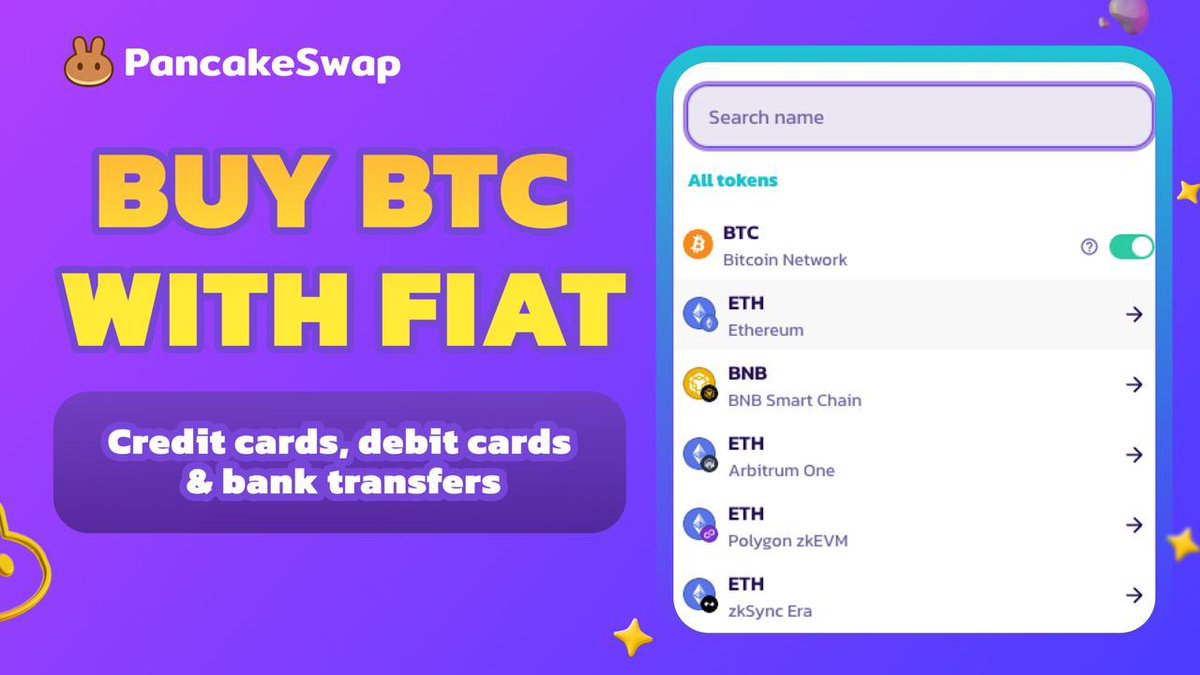 🐰Bitcoin Halving is around the corner; want to get more BTC?

👀You can buy BTC on PancakeSwap using credit cards, debit cards & bank transfers

👉Buy your crypto’s on PancakeSwap now pancakeswap.finance/buy-crypto