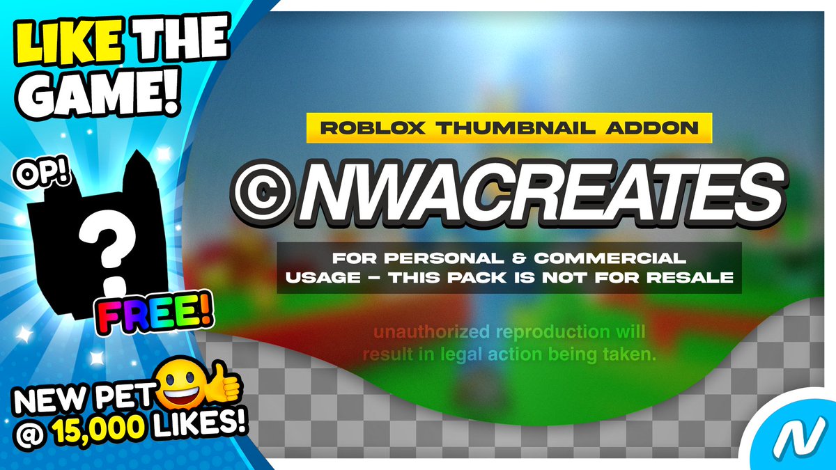 CALLING ALL ROBLOX DEVELOPERS ‼️ 📢

I have released a FREE customizable header template as an add-on for your game thumbnails 🌈 (Includes 6 colors!)

To get the asset:
⭐️Follow
❤️Like
♻️Repost
💬Comment 'CTR'

#RobloxDev #Roblox #RobloxGFX