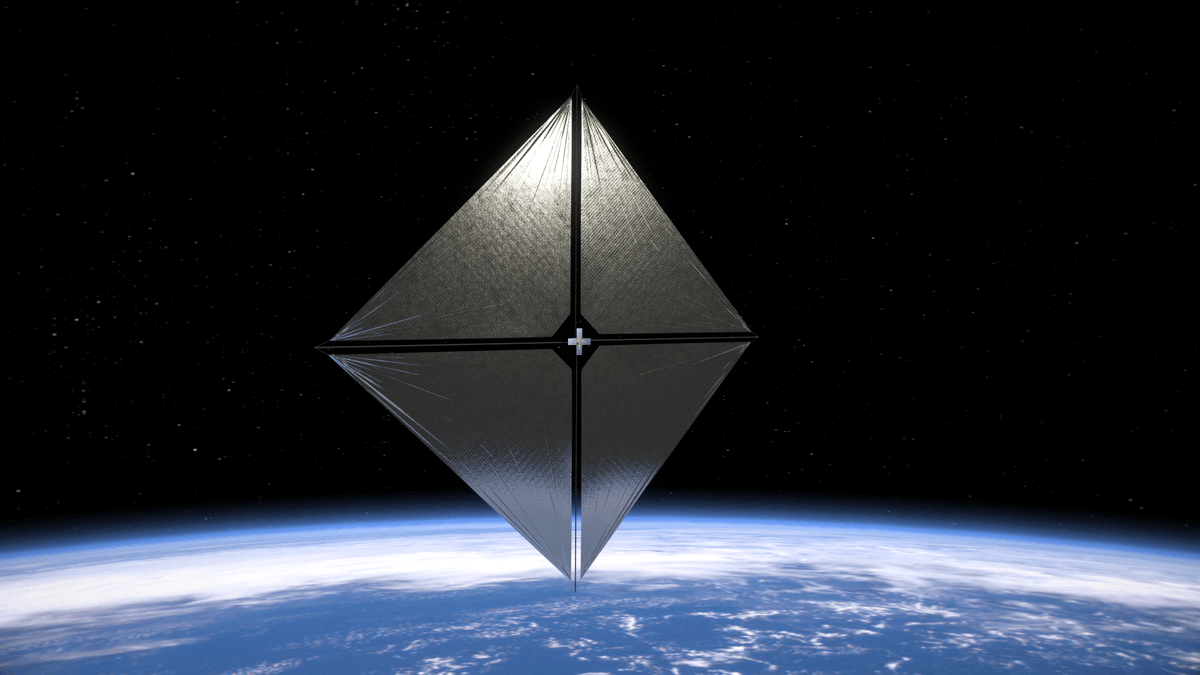 astropierre's tweet photo. Une fusée #Electron de @RocketLab va lancer une nouvelle  voile solaire depuis la Nouvelle Zélande mercredi prochain (mardi pour nous).

La voile sera déployée 2 mois après et des tests de modification d'orbite en utilisant uniquement la pression de la lumière seront faits.

1/2 https://t.co/q9dhp6Sp8Y