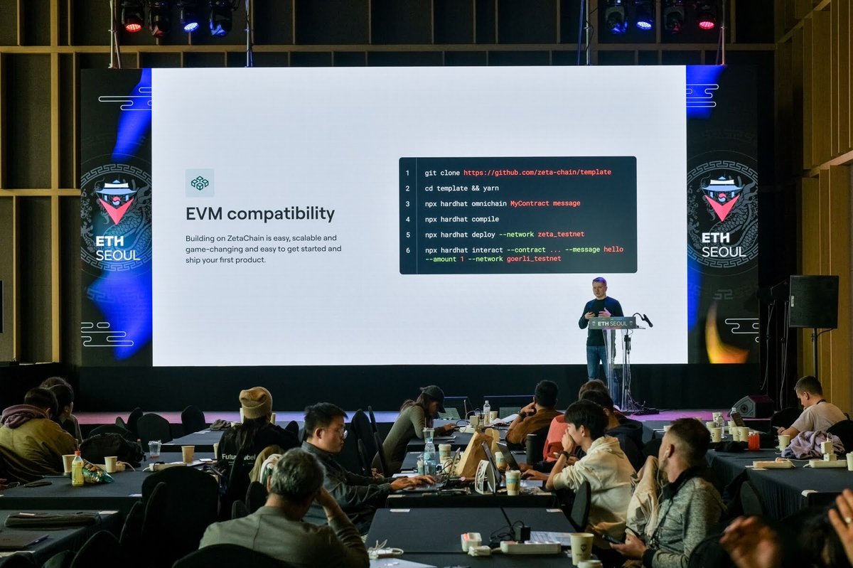 ZetaChain's tweet photo. ZetaChain is the first omnichain blockchain for chain abstraction - with an EVM smart contract layer that brings interoperability to any chain including Bitcoin network. Deploy your code once and future-proof your applications. Access all of crypto from one chain! https://t.co/wty7u59JOv