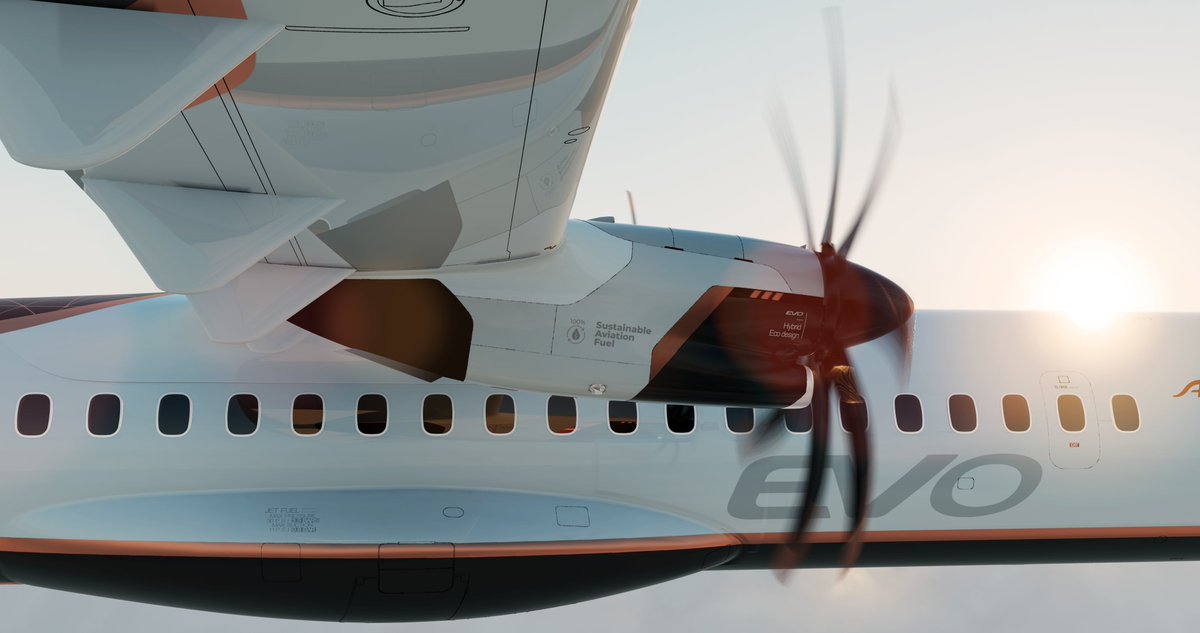 🌍 ATR EVO Concept: the future of regional aviation! ✈️ Embracing hybrid technology, sustainable aviation fuel, and eco-friendly design, the ATR EVO Concept aims to reduce emissions and improving efficiency. Join us in shaping a low emission and yet connected world. Learn more: