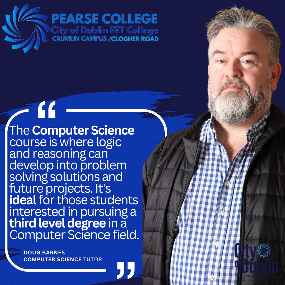 #SpotlightOn: Teaching everything from Python & Java to Boolean Algebra #PearseCollege's #ComputerScience is an ideal course for anyone interested in pursuing further study in field. Learn more at pearsecollege.ie #CreateYourFuture #ThisIsFET #CityOfDublinETB #ApplyNow