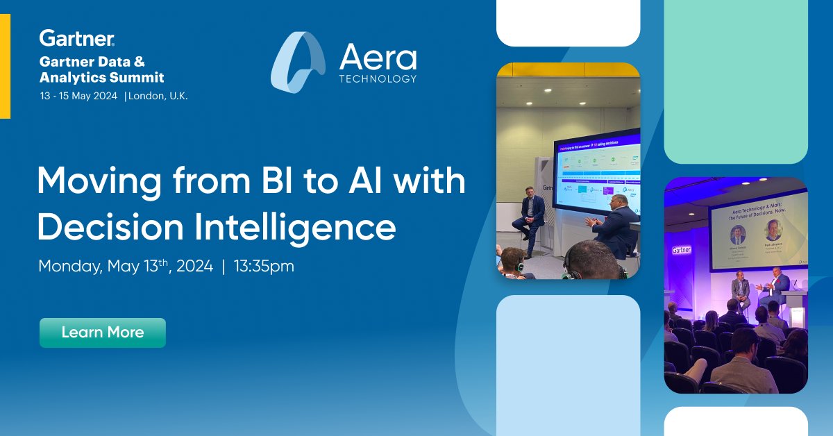 Learn how to move beyond experimenting with #businessintelligence and advanced #analytics. Join us at #GartnerDA in London to see how companies achieve enterprise-wide value with #DecisionIntelligence: hubs.li/Q02tbTxg0 
@Gartner_inc #data #management