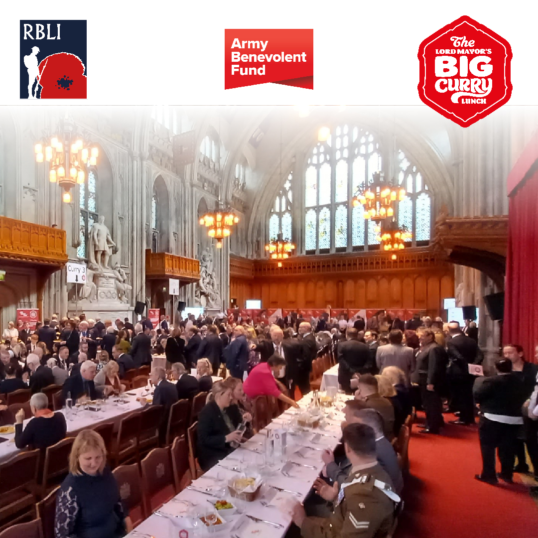 Today is the annual The Lord Mayor's Big Curry Lunch and we are very grateful to the organisers of the event for supporting veterans in need once again. The event will support our Lifeworks employability programme for veterans across the UK.