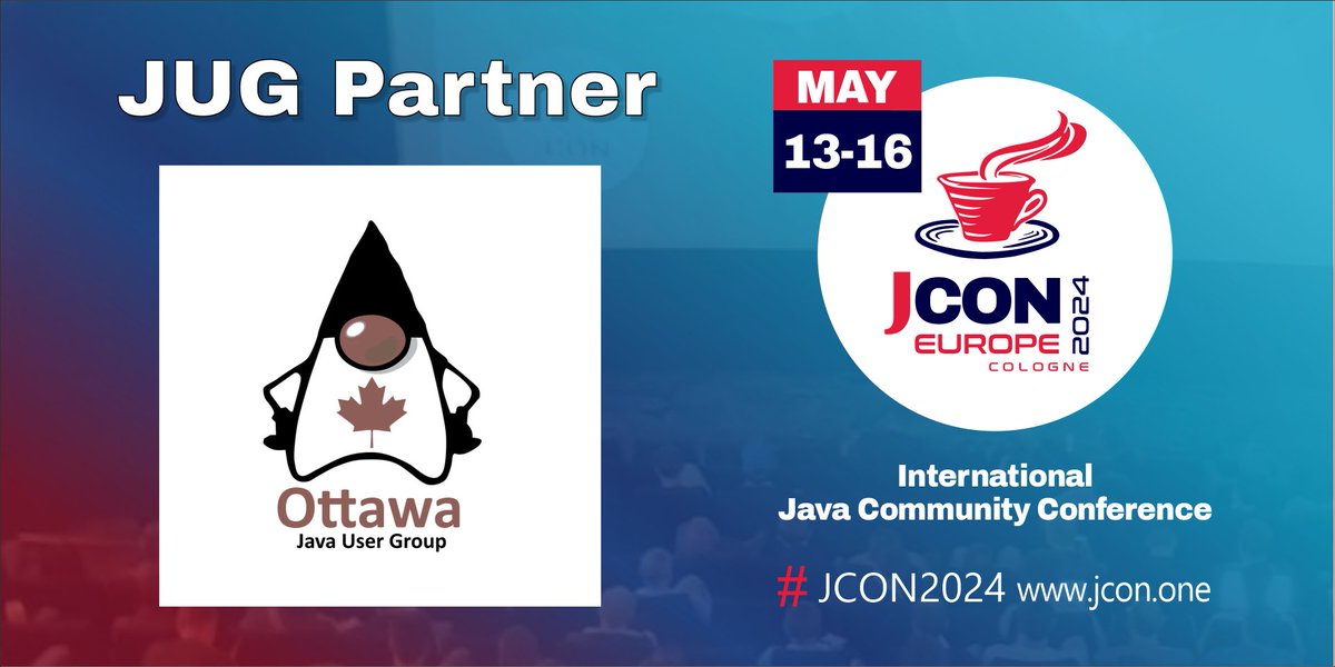 Great! @realOttawaJUG is back as a partner of #JCON2024! For all #JUG members we offer 1,000 free #JavaUserGroup tickets, first come, first serve! #JCON #Java @sebastien_pel Get your free JUG ticket: bit.ly/jcon24-eu-jug-… Become a partner: jcon.koeln/#partner